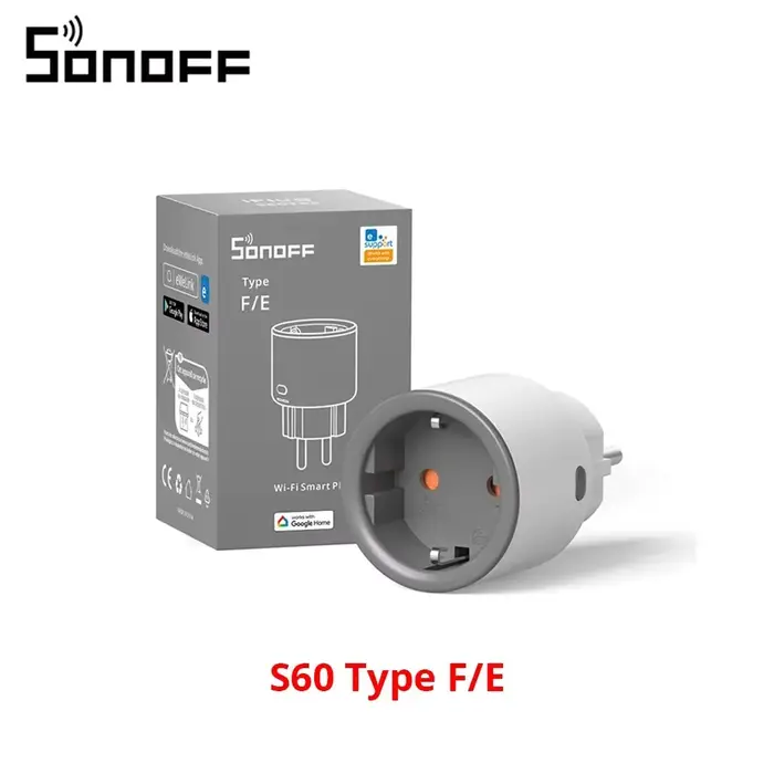 SONOFF S60 EU SONOFF Wifi prise Wifi prise intelligente Protection contre les surcharges minuterie s