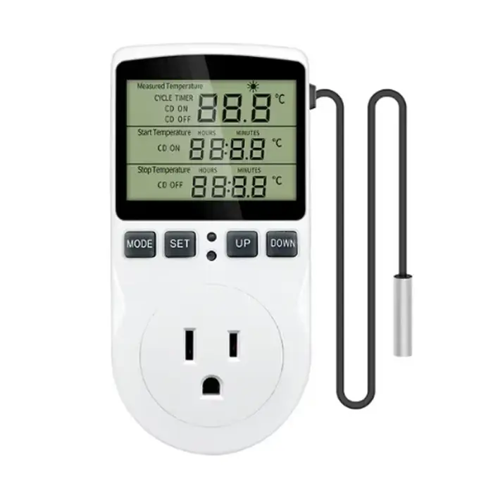 Thermostat de prise de minuterie, régulateur de température numérique, prise ue/US/FR/UK avec interr
