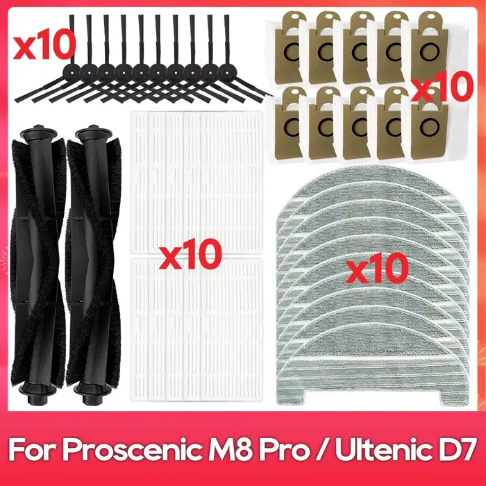 Compatible avec ( Proscenic M8 Pro / Ultenic D7 ) Pièces Accessoires Brosse principale Brosse latéra