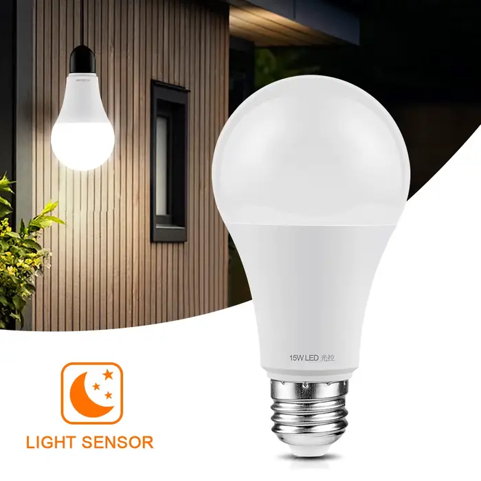 Ampoule LED Crépuscule Guillermo avec Capteur de Lumière pour Chambre Couloir Terrasse Garage Allées Cours Blanc Froid Modifiable RVB Bleu Durée de Vie Longue