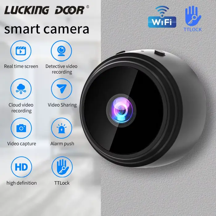 TTLOCK WiFi Mini caméra Web caméscope moniteur de sécurité sans fil HD vidéo Micro caméra enregistre
