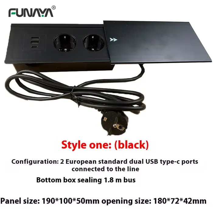 Prise de Table intégrée encastrée avec prises de meubles USB TYPE-C HDMI CAT6, Extension d'alimentat