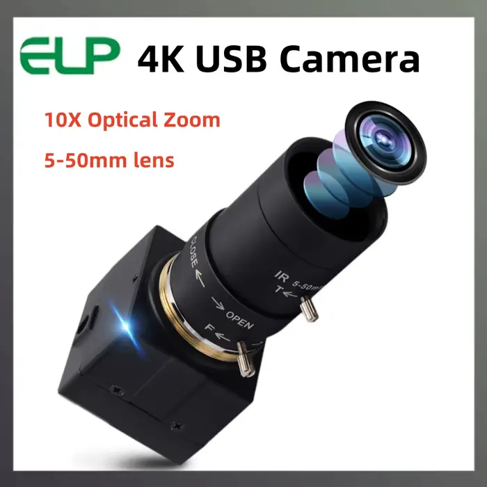 ELP 4K 30fps caméra USB Zoom optique Webcam avec objectif CS Varifocal manuel IMX415 UHD caméra vidé