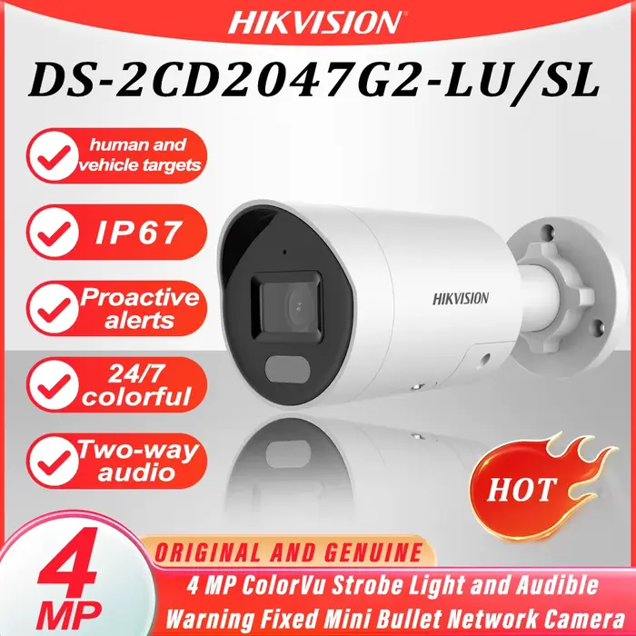 Hikvision-Caméra d'origine 4MP TurnVu, prise en charge audio bidirectionnel, classification des véhi