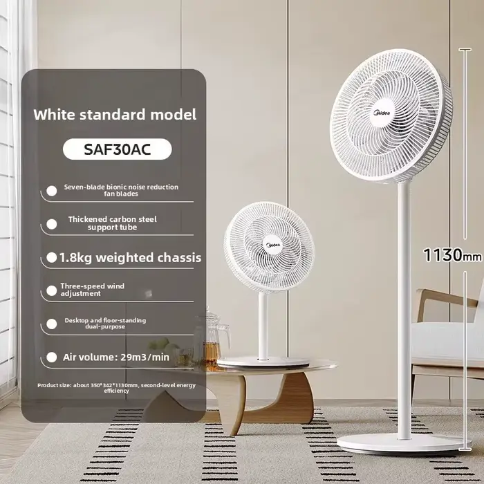 Ventilateur sur pied Midea Natural Breeze, puissance de vent élevée, silencieux, pour la maison, bou
