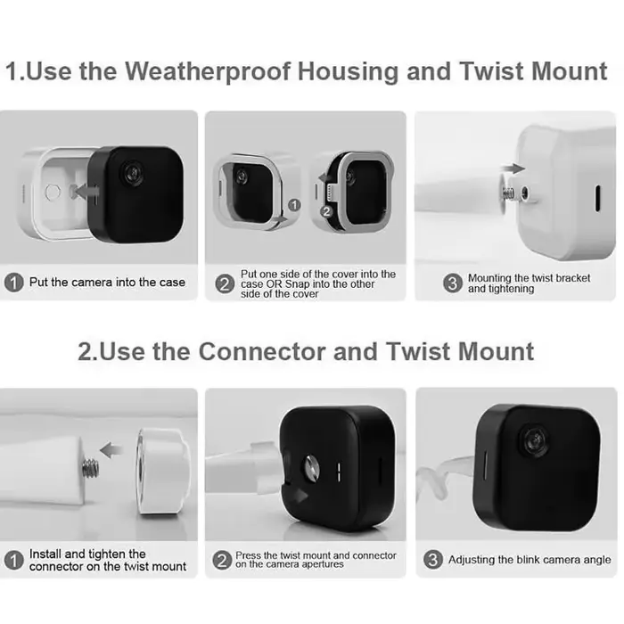 Support flexible à fixation rotative pour caméra Blink Outdoor 4 3e génération 2K+ avec boîtier de protection résistant
