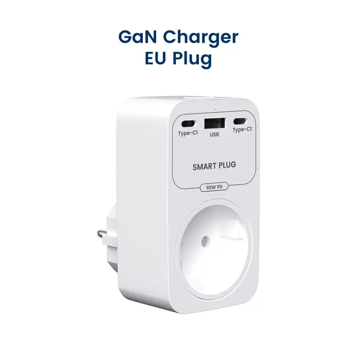 GIRIER Tuya prise intelligente WiFi 65W GaN chargeur rapide avec Ports de charge rapide USB A de Typ