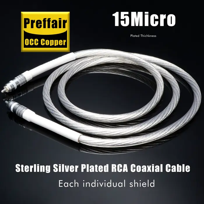 Câble Audio Coaxial numérique RAC 110ohm 7N OCC plaqué argent haut de gamme