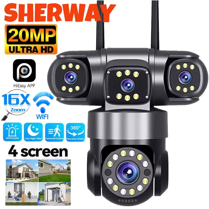 Caméra WiFi extérieure de sécurité domestique 10K 20MP