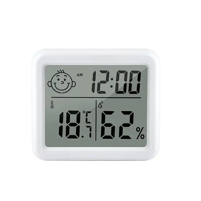 Thermomètre et hygromètre numérique sans fil pour l'intérieur, avec affichage de l'heure et du confo
