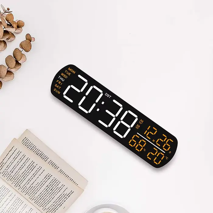 Réveil numérique température humidité Date 2 alarmes compte à rebours DST Snooze horloge de Table Au