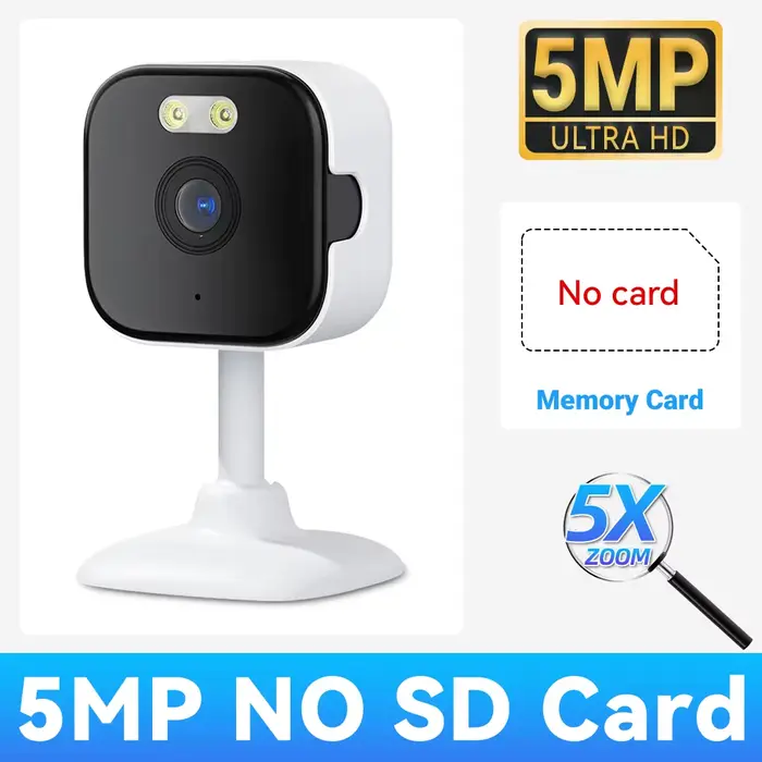 Caméra WiFi Mini Cube PEGATAH 5MP 2.4G Audio Bidirectionnel Détection Humaine Zoom 5X Vision Nocturn
