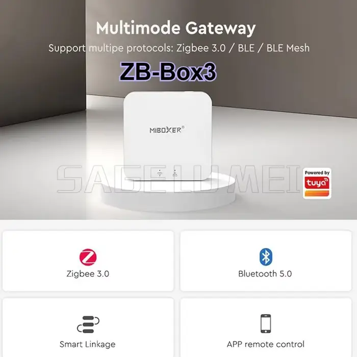 ZB-Box2 ZB-Box3 Miboxer Zigbee 3.0 passerelle filaire Bluetooth simple/double couleur/RGB/RGBW/RGBCC