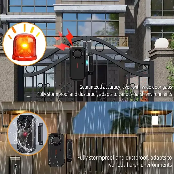 Alarme de porte sans fil exterieure pour maison magasin garage piscine surveillance sécurisée notifications en temps réel
