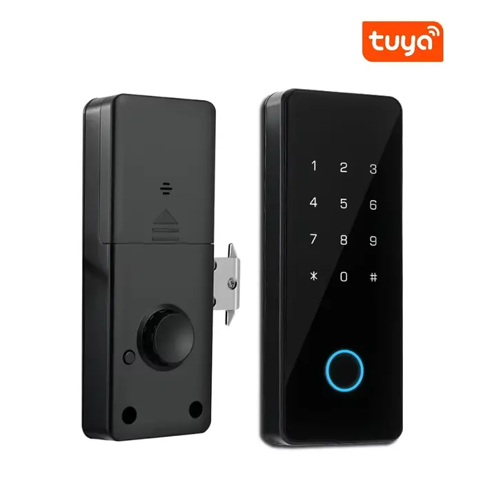 Serrure de porte intelligente à empreintes digitales pour portes coulissantes en bois, entrée électr