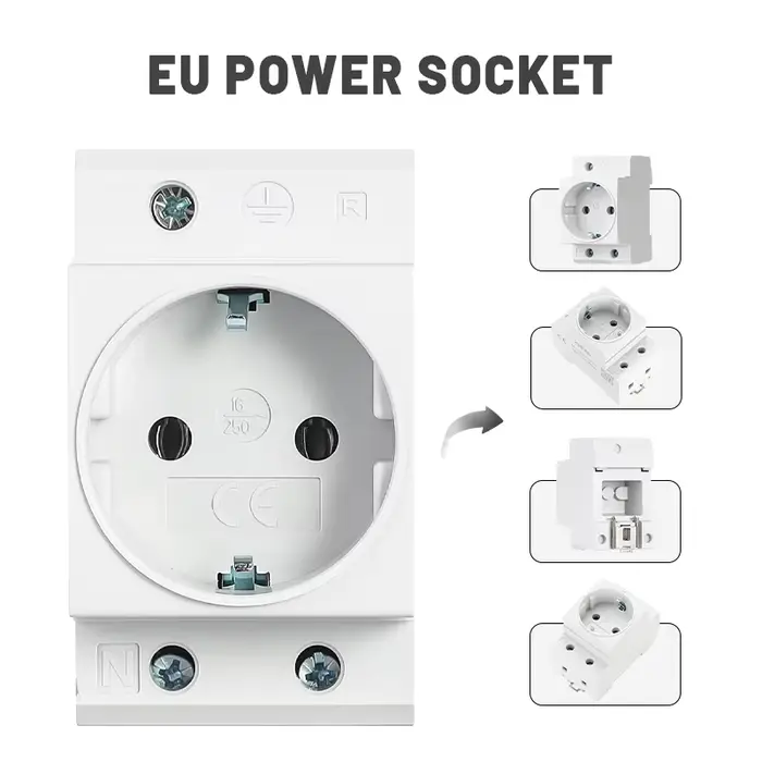 GEYA – prise de courant modulaire sur Rail Din EU, 16a, 220V AC, adaptateur à usage résidentiel indu