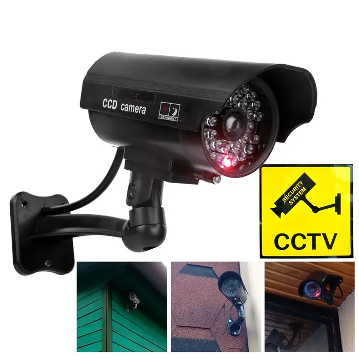 Caméra de surveillance CCTV Eleopard avec lumière LED rouge clignotante