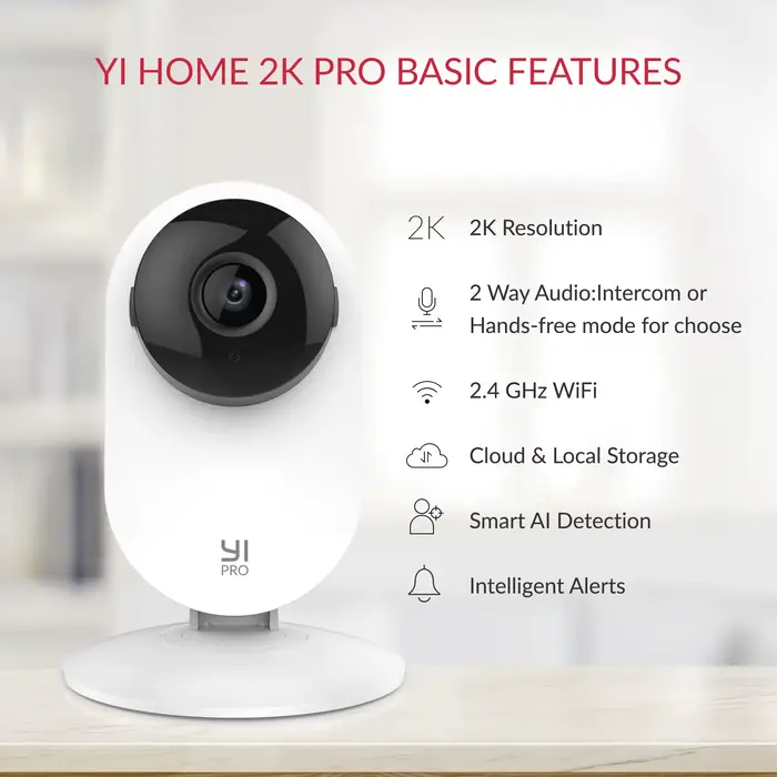 YI Pro Kits 2K caméra de sécurité à domicile Wi-Fi IP système de Surveillance intelligent avec Vision nocturne bébé moniteur