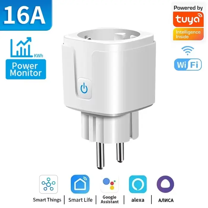 Prise intelligente Zigbee 3.0/Wifi EU16A/20A avec moniteur de puissance, application Smart Life, tél