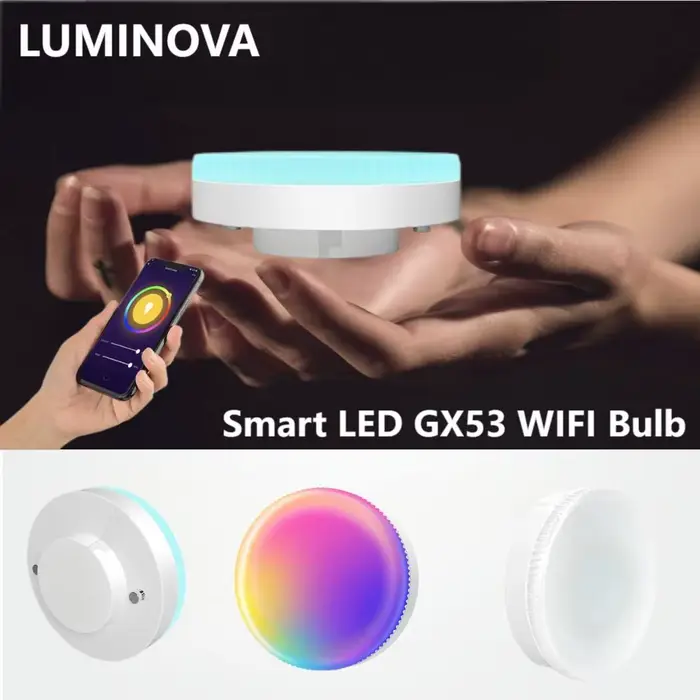Ampoules intelligentes WiFi GX53 220V, couleur changeante, variable, compatible avec Alexa/Google, s