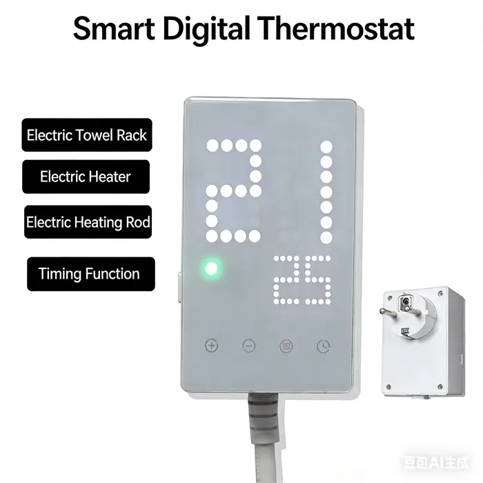 Sèche-serviettes électrique intelligent AC220V EU avec thermostat, chauffage électrique, régulateur 