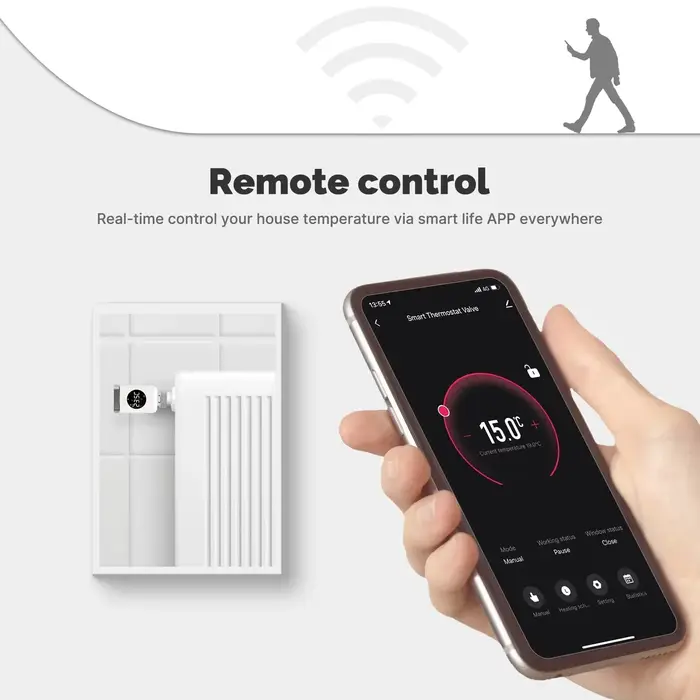 MOES – vanne de radiateur thermostatique intelligente Wifi/Zigbee