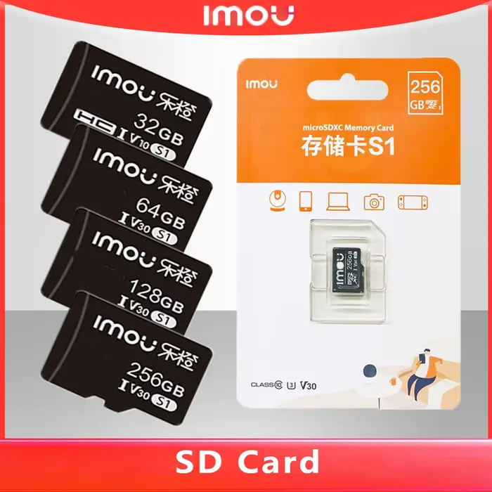 Imou – caméra réseau avec carte SD haute vitesse, mémoire MicroSDXC 32 go/64 go/128 go/256 go, Compa