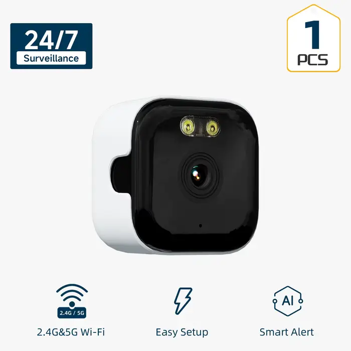 Caméra de fenêtre HEIYOUCAM, 2 pièces/1 pièce, remplace les caméras extérieures |   Wi-Fi 2,4/5 GHz 