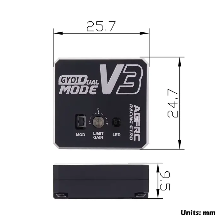 AGFRC GY01 V3 contrôle automatique de haute stabilité double Gain dérive réglé gyroscope pour modèle