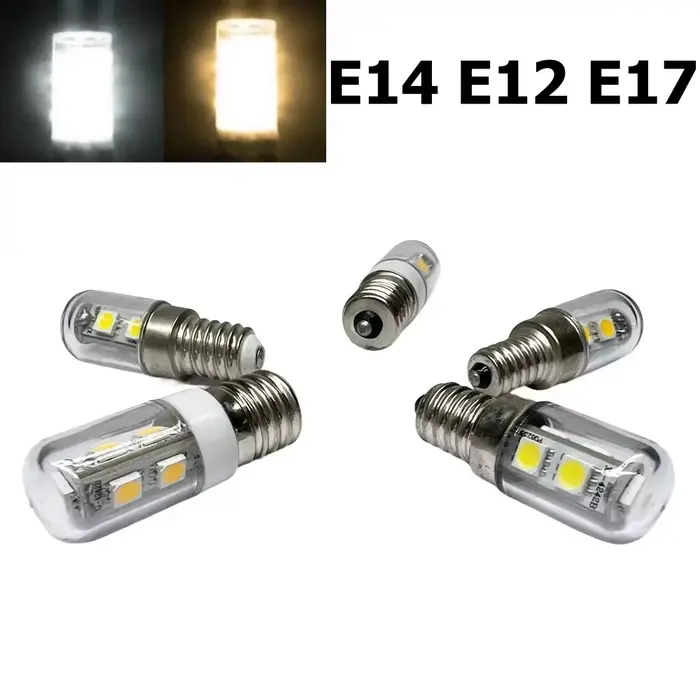 Mini ampoule LED E12 E14 E17, Base à vis T18S, lampe pour réfrigérateur, 110V/220V, 5050SMD, lumière