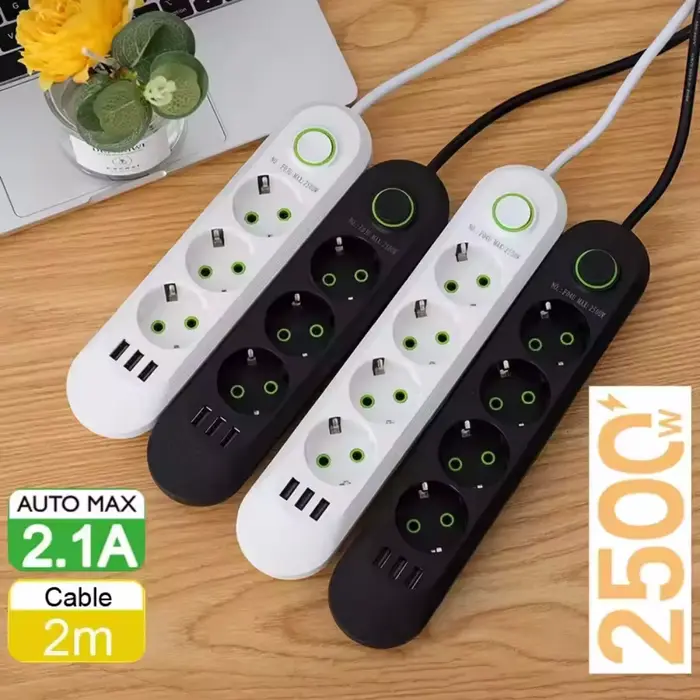 Multiprise électrique 2500W avec prise EU