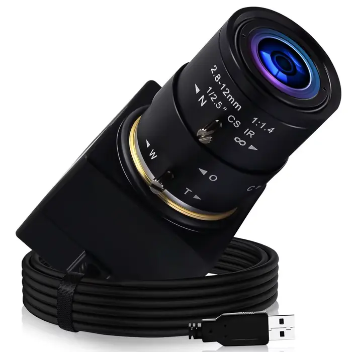 Caméra USB ELP Zoom 2.8-12mm, réglage manuel varifocal, 2MP 1080P, caméra web industrielle pour faib