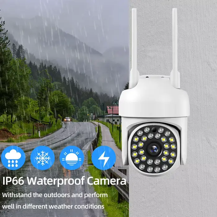 Caméra dôme WiFi extérieure de 1,5 pouce, vision nocturne couleur haute définition, conception étanc