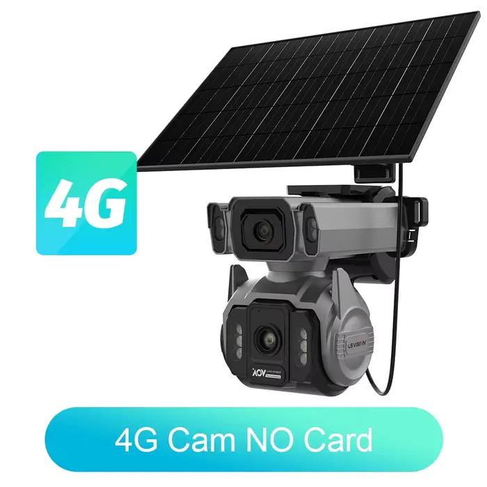 LS VISION Surveillance Extérieure Solaire Caméra 4g 12X Zoom Optique Cctv Home Cam Avec 24/7 Enregis