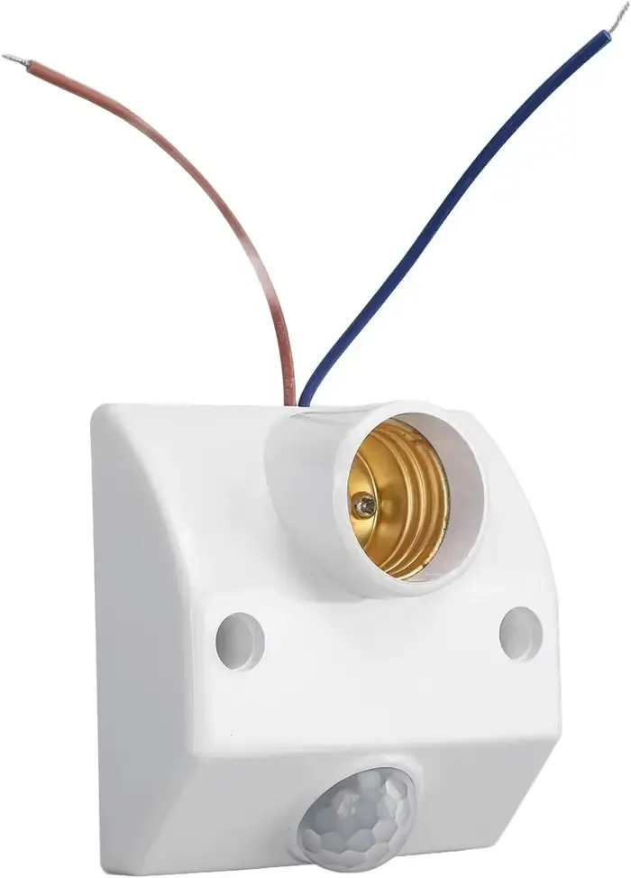 Douille de lumière avec capteur de mouvement Pir, Base d'ampoule LED E27, capteur de corps humain ré