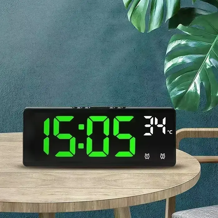 Réveil numérique température double alarme Snooze horloge LED mode nuit 12/24H bureau horloge de table occasionnelle cadeau moderne