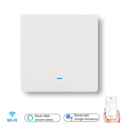 Interrupteur intelligent WiFi, bouton poussoir, interrupteur mural, EU AC 90v 250v, sans neutre, con