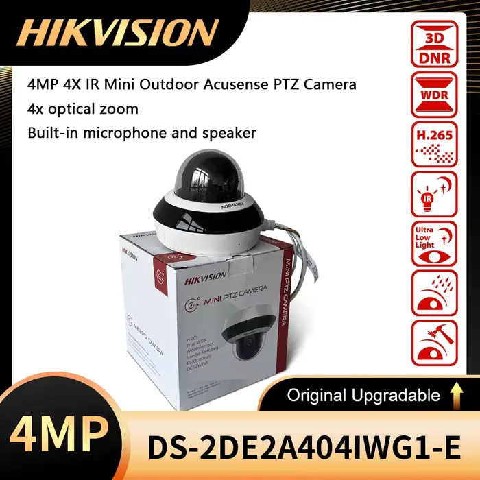 Hikvision DS-2DE2A404IWG1-E Remplace DS-2DE2A404IW-DE3 Caméra PTZ 4MP 4X IR Acusense avec micro et haut-parleur intégrés DS-2DE2A404IWG1-E/W