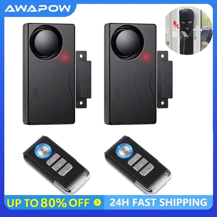 Alarme de porte sans fil avec télécommande pour sécurité domestique antivol pour portes et fenêtres occasions spéciales protection maison studio