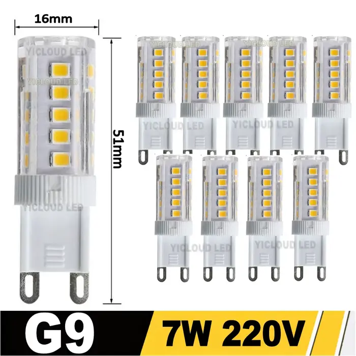 Lot de 10 ampoules LED G9 7W 9W 12W 15W 18W AC 220V 230V, ampoule LED G9 SMD 2835, remplace les ampo