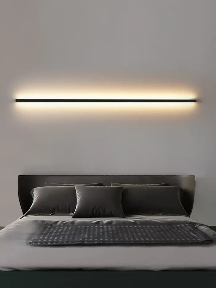 Applique chambre chevet lumières nordique luminaires décoratifs ligne minimaliste lumière longue ban