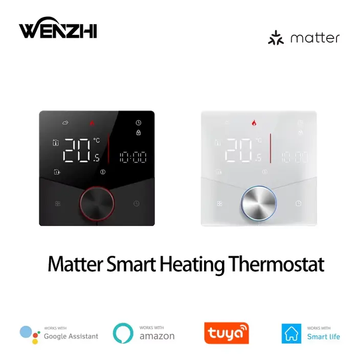 Thermostat de Chauffage Sol Chaud Matter Blanc pour Propriétaires Cherchant Un Contrôle Thermique Précis et Économique Occasions Spéciales Foyer Chaleureux