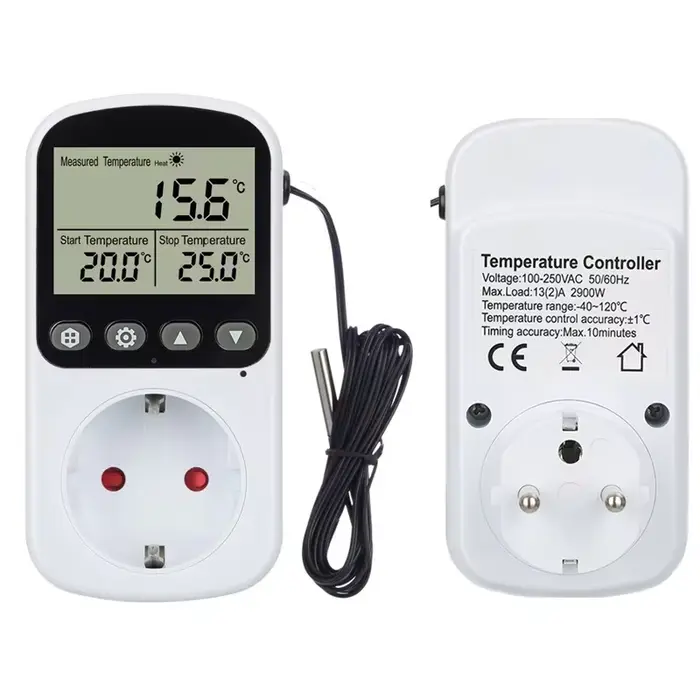 Prise de régulateur de température Thermostat numérique prise ue avec minuterie capteur sonde sortie