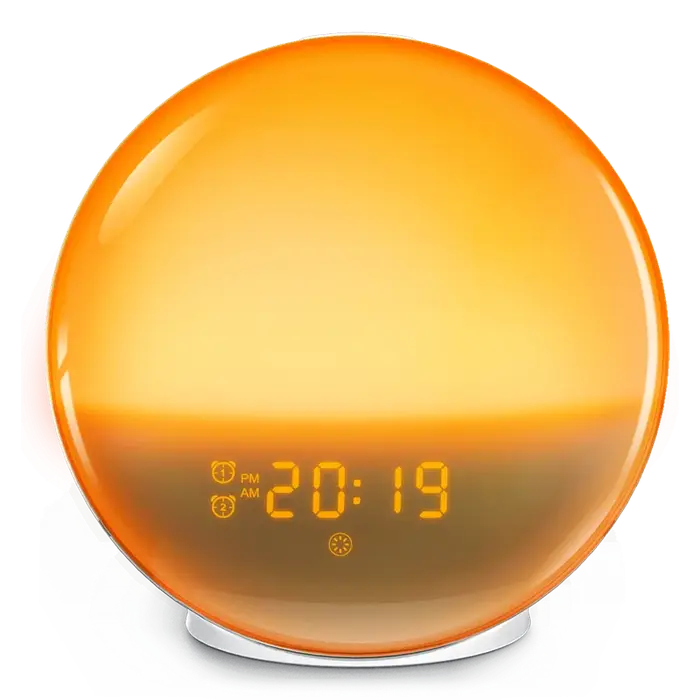 Réveil lever du soleil, réveil lumineux, Simulation du lever du soleil/coucher du soleil, horloge nu