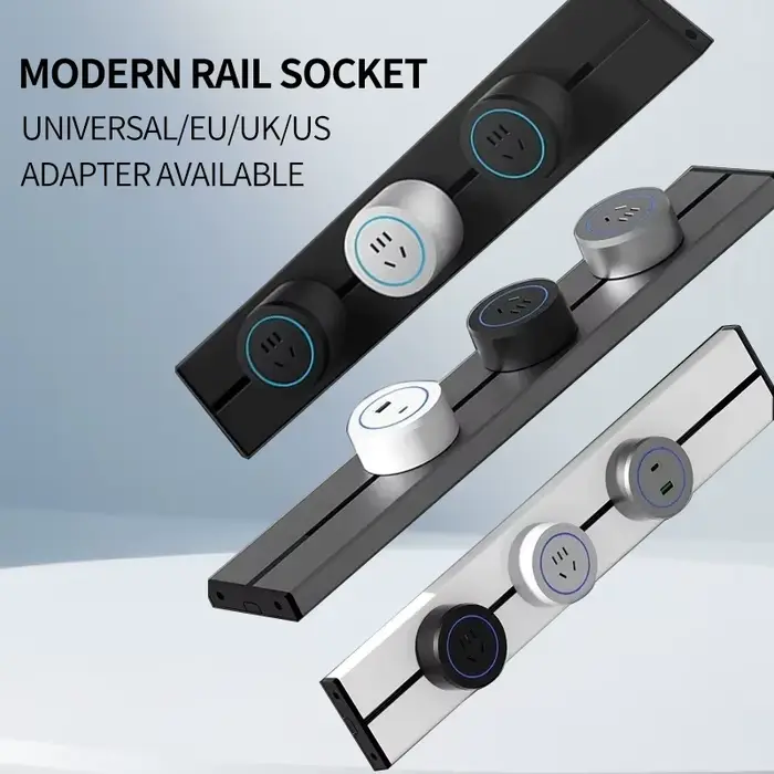 Prises mobiles murales sur rail