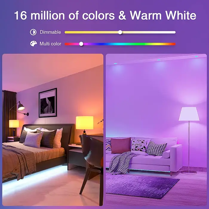 Ampoule LED intelligente Zigbee WiFi E27 pour salon chambre, compatible avec Alexa Google Home, flux lumineux réglable 500-999 lumens, 2700K-6500K, 50 000 heures