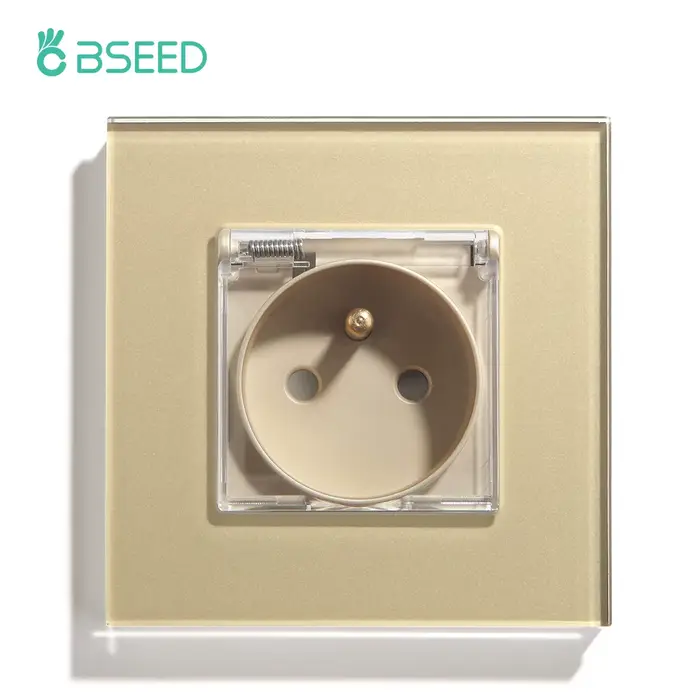 BSEED prises de courant simples françaises panneau en verre blanc 16A prises murales doubles couverc