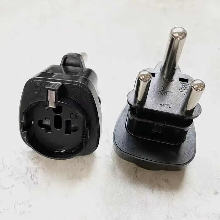 Adaptateur de voyage International ue 3 broches, inde afrique du sud, prise électrique ca TYPE M, 1 