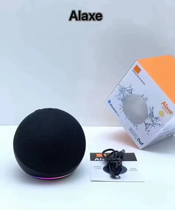 Haut-parleur Bluetooth sans fil Alaxe avec 360 °   Haut-parleur étanche IPX4, son Surround, lumières