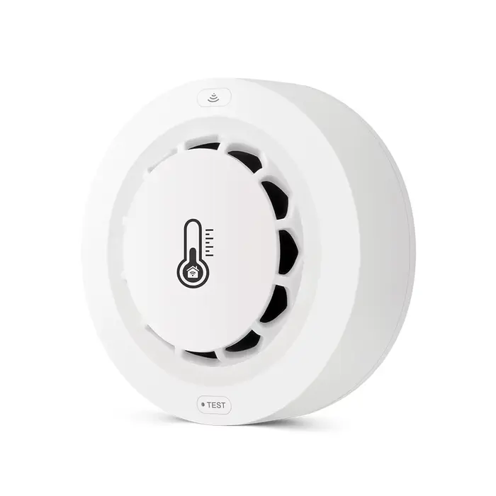 Tuya-Détecteur de fumée Wi-Fi, capteur de température et d'humidité, alarme de protection incendie, 